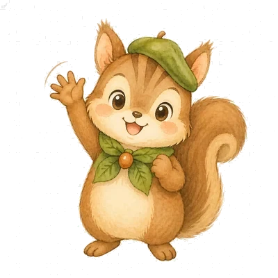 手を振る相模リス